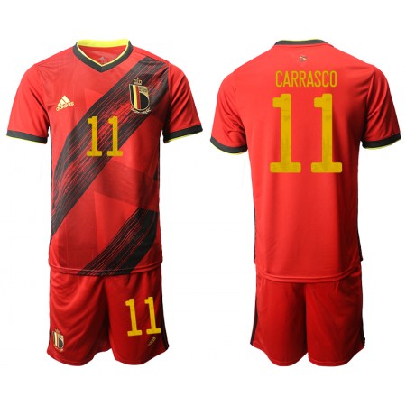 Belgien Fotbollströjor CARRASCO 11 Barn Hemma tröja EM 2020 Kortärmad